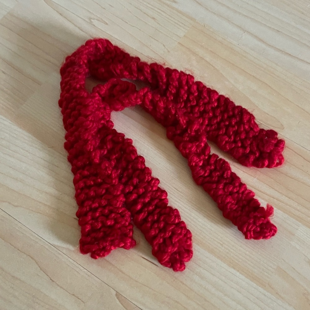 Two small red scarves for decorating